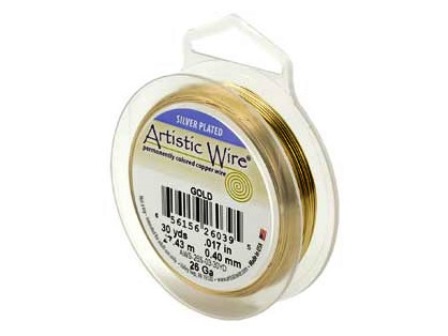 Artistic Wire 鋁銅線28G(粗約0.3MM)~銀金--40yds(3657CM)/1捲入